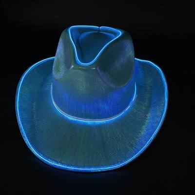 Chapeau Lumineux Bleu Irisé Cow Boy
