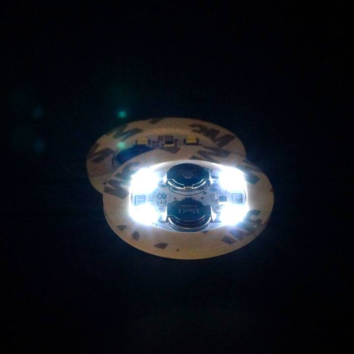 10 Pastilles Adhésives à LED Blanches 5 cm