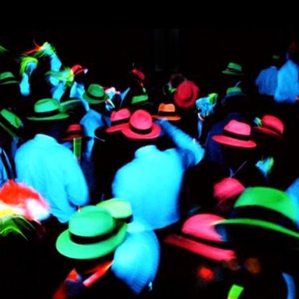 Chapeau FLUO UV Gangsta Capone - Orange fluorescent avec lumière noire