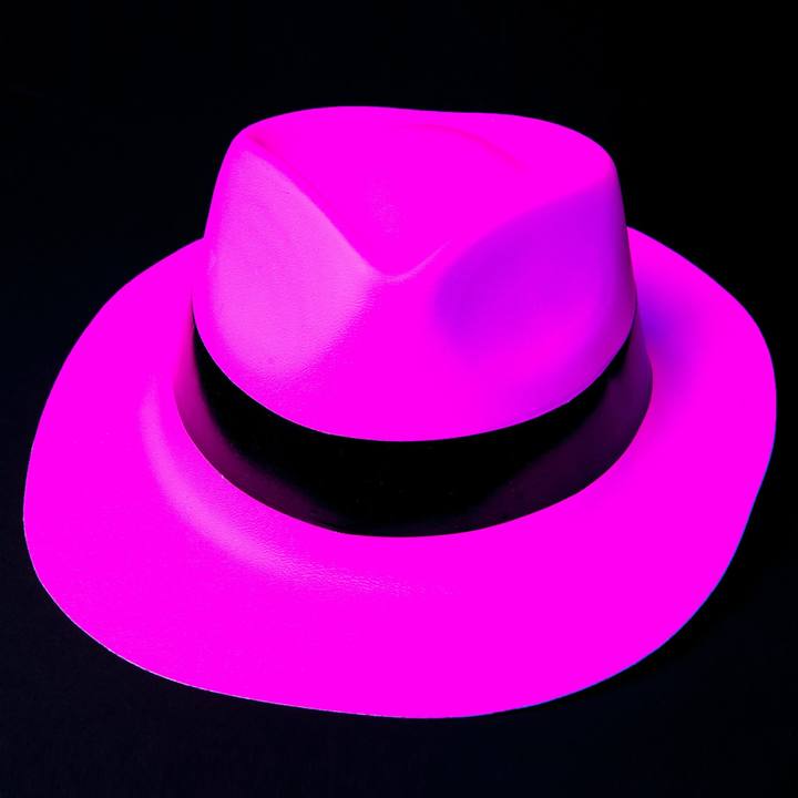 Chapeau FLUO UV Gangsta Capone - Orange fluorescent avec lumière noire
