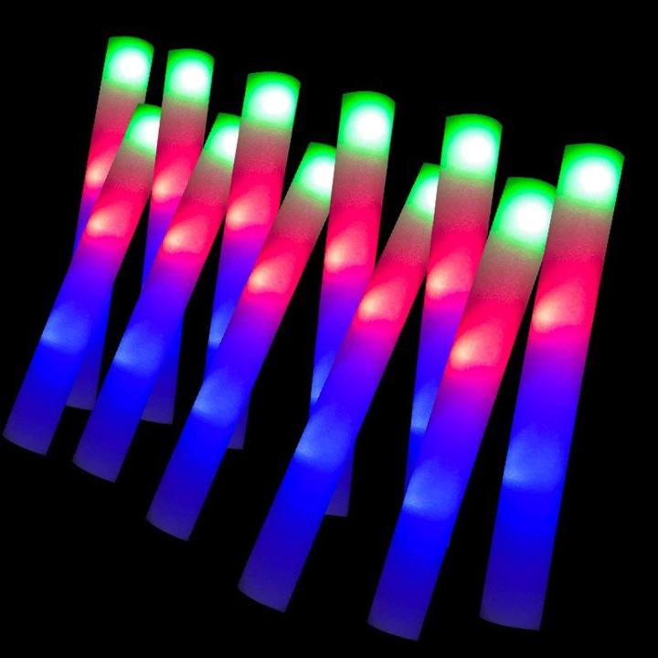 bâton lumineux en mousse à LED pour concert, supporters, boite de nuit, camping , fêtes et soirées