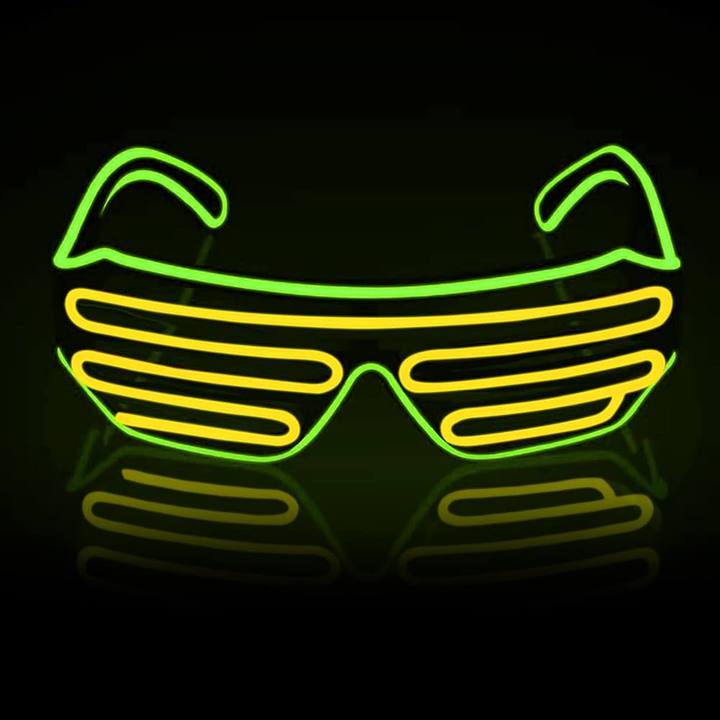 Lunettes Electroluminescentes Stripes Bicolores Blanc rouge