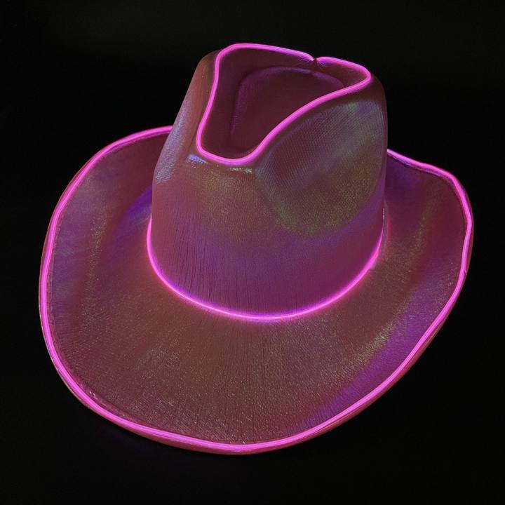 Chapeau Lumineux Bleu Irisé Cow Boy