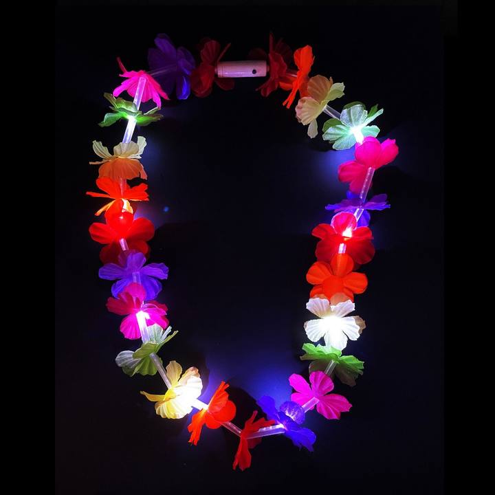 Collier Hawaïen Lumineux Multicolore