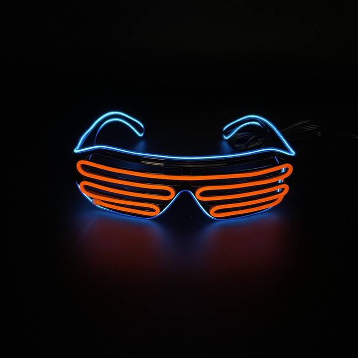 Lunettes Electroluminescentes Stripes Bicolores Blanc rouge