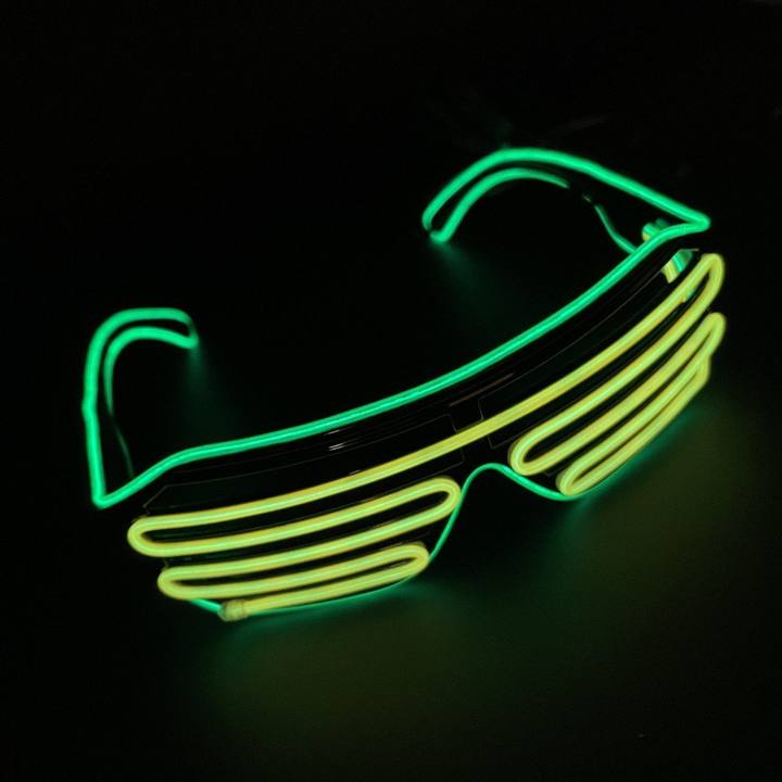 Lunettes Electroluminescentes Stripes Bicolores Blanc rouge