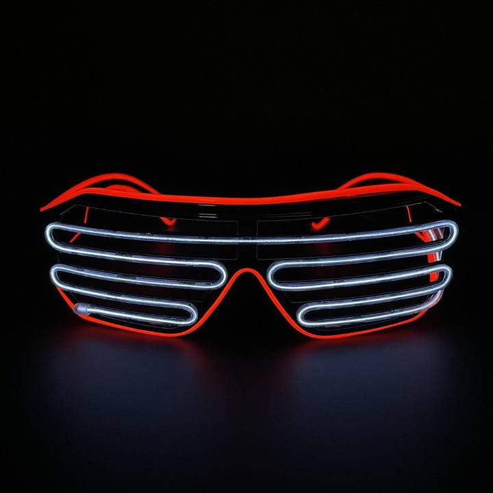 Lunettes Electroluminescentes Stripes Bicolores Blanc rouge