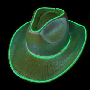Iridescent EL Wire Cow Bow Hat
