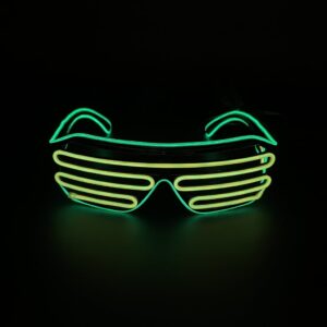 EL Wire Shutter Bicolor LED Glasses - Green/yellow